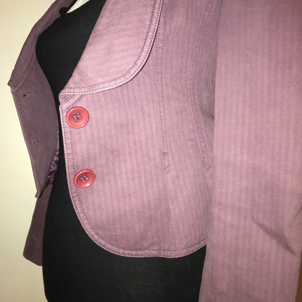 Korean purple stripe blazer xxs xs - Picture 3 of 6